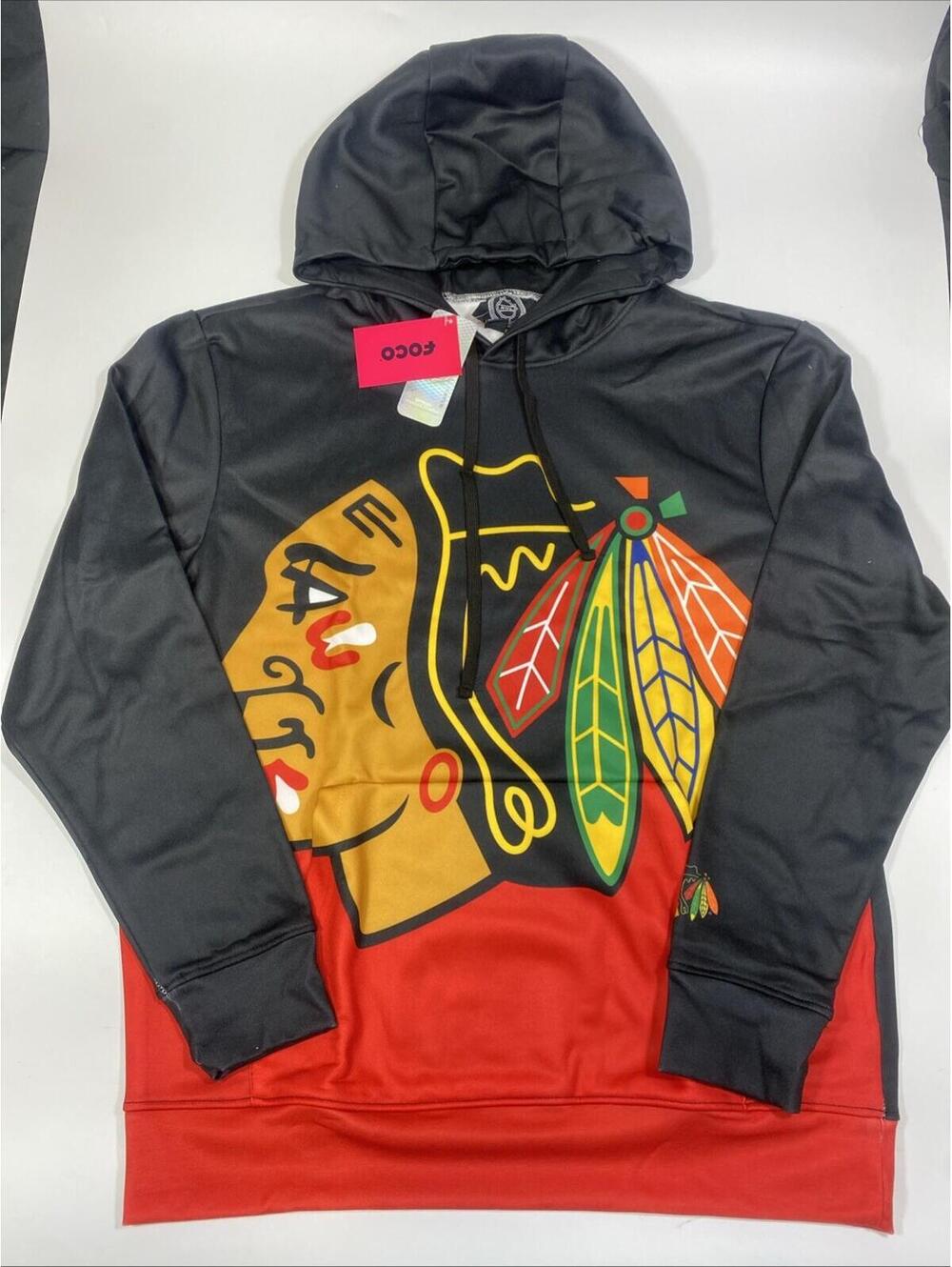 New NHL Chicago Blackhawks FOCO Men's Hoodie Sweatshirt - Size Medium - NWT Logo